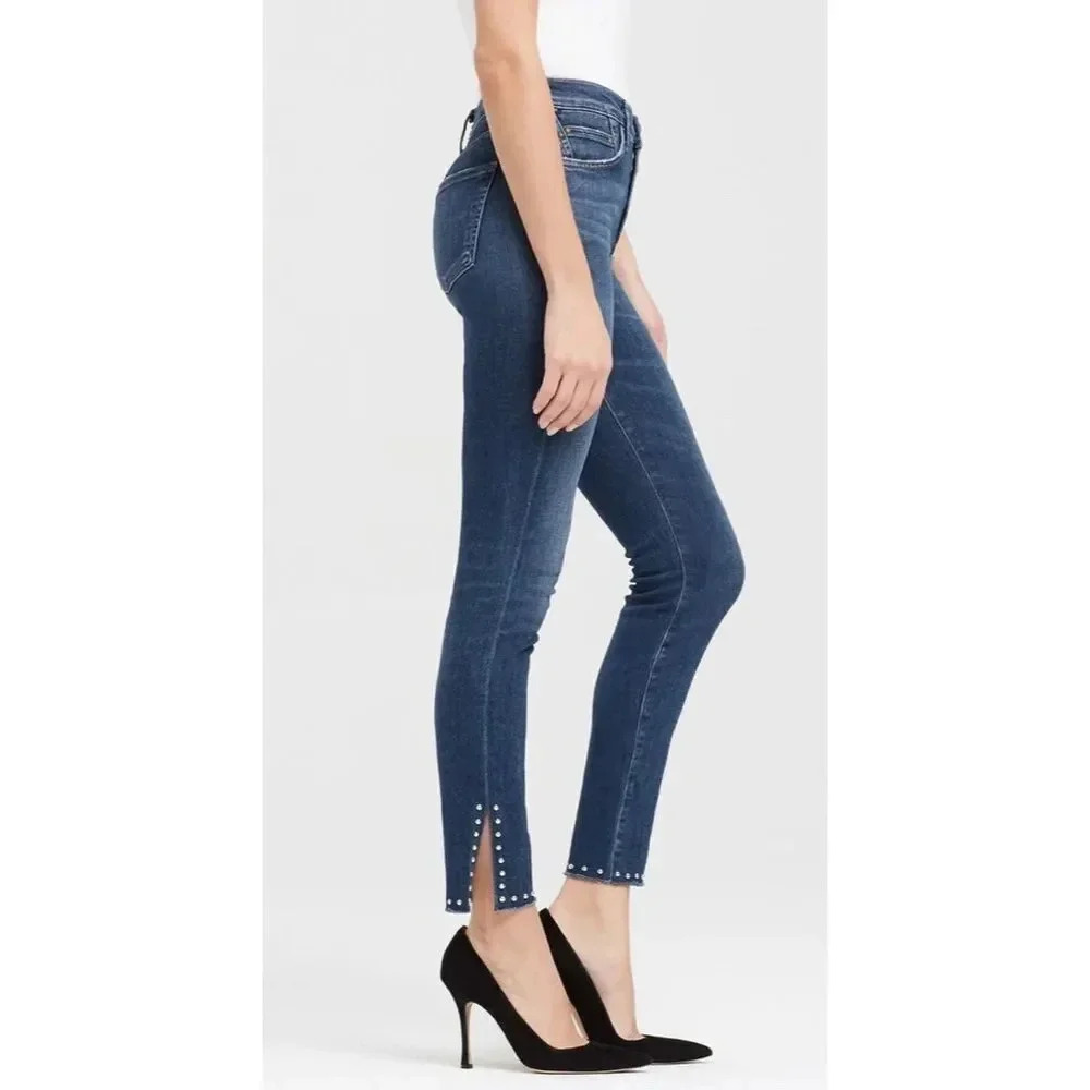 Citizens of Humanity Rocket High Rise Skinny Ankle Split Hem Studded Ventana